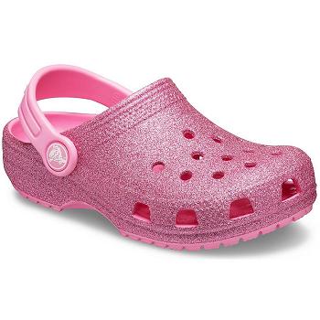 Crocs Classic Glitter Clog Ruzove - Detske Dreváky